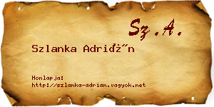 Szlanka Adrián névjegykártya